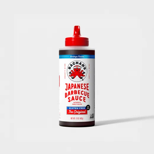 A standard product shot showing a single bottle of Bachan's Japanese Barbecue Sauce.